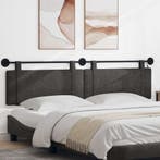 vidaXL Hangend hoofdbord Met LED-verlichting Zwart Antiek PU, Verzenden, Nieuw