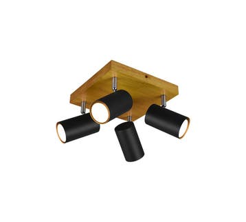 Trio MARLEY plafondspot | GU10 Fitting | mat zwart | 22 x 22, Verzenden