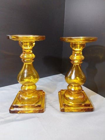 Taperstick (kleine blaker met een dunne pijp) (2) - Glas -, Antiek en Kunst