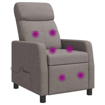 vidaXL Massage Relaxstoel Taupe Stof, Verzenden, Nieuw