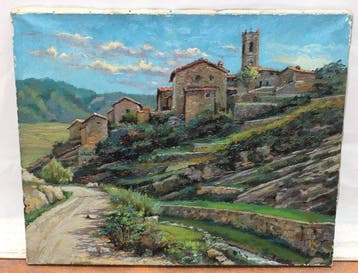 Ecole Française (XX) - Lumière sur le Village - NO RESERVE