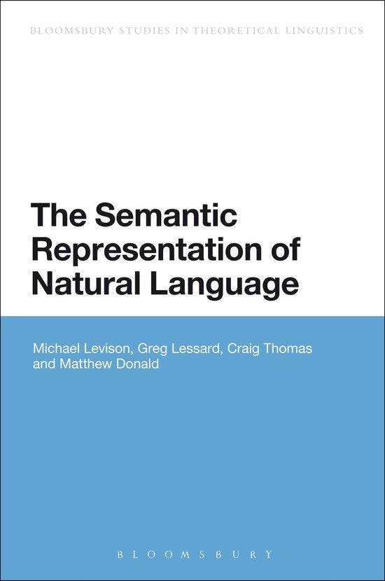 Semantic Representation Natural Language 9781472576569, Boeken, Taal | Engels, Zo goed als nieuw, Verzenden
