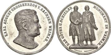 Zinnmedaille o J (1857) Sachsen Weimar Karl Alexander 185..., Verzenden