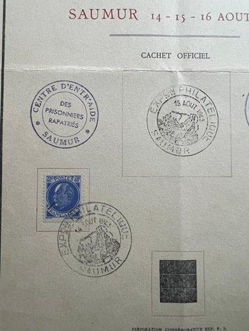 France 1943 - Feuillet émis lors de lexposition, Postzegels en Munten, Gestempeld