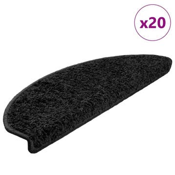 vidaXL Trapmatten 20 st 65x21x4 cm Zwart Halfrond Groot, Doe-het-zelf en Bouw, Verzenden, Nieuw