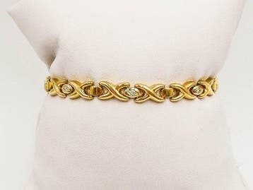 Armband - 18 karaat Geel goud - 0.10ct. tw. Diamant