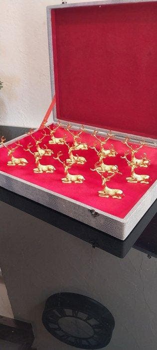 Porte couteau (12) - Cerfs grands models - Laiton bronze