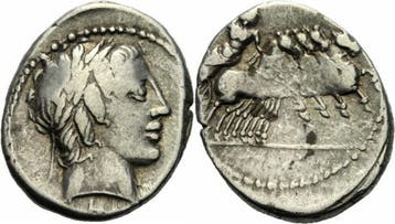 86 v Chr Rom Republik Gargonius Vergilius Ogulnius Denar..., Verzenden