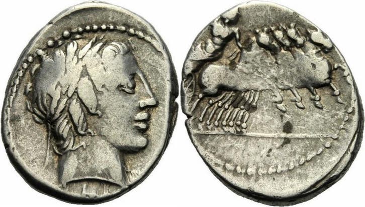 86 v Chr Rom Republik Gargonius Vergilius Ogulnius Denar..., Postzegels en Munten, Munten en Bankbiljetten | Verzamelingen, Verzenden