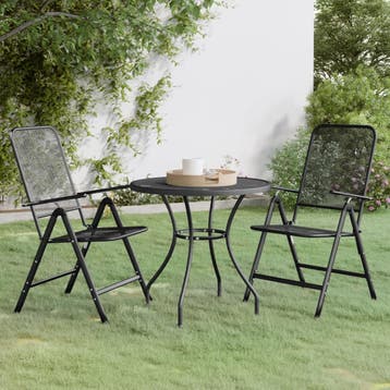 vidaXL 3-delige Tuinset metaalgaas antracietkleurig, Tuin en Terras, Tuinsets en Loungesets, Verzenden, Nieuw, Tuinset