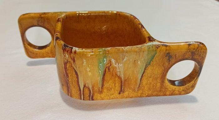Roberto Rigon - Bertoncello - Bol - Ceramica forma cubica -, Antiquités & Art, Art | Objets design