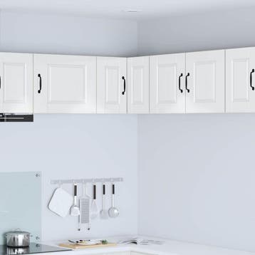 vidaXL Wandhoekkast PORTO Hoogglans wit 57 x 57 x 40 cm, Verzenden, Nieuw