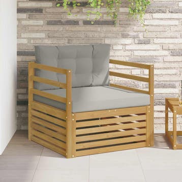 vidaXL Buitensofa Wit en Lichtgrijs, Verzenden, Nieuw