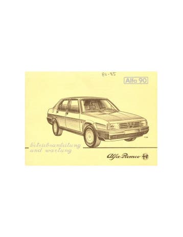 1984 ALFA ROMEO 90 INSTRUCTIEBOEKJE DUITS, Ophalen of Verzenden