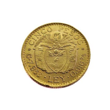 Colombia. 5 Pesos 1925 Simon Bolivar
