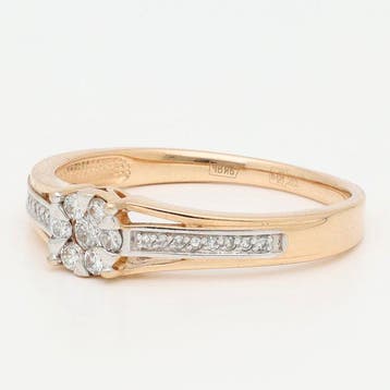 Zonder minimumprijs - Ring - 14 karaat Roségoud, Witgoud