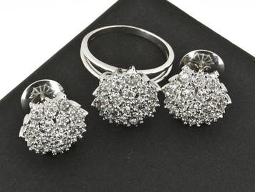 Ensemble de bijoux 2 pièces - 18 carats Or blanc Diamant