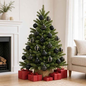 vidaXL Kerstballenset 36 st Zwart 6 cm Polystyreen, Verzenden, Nieuw