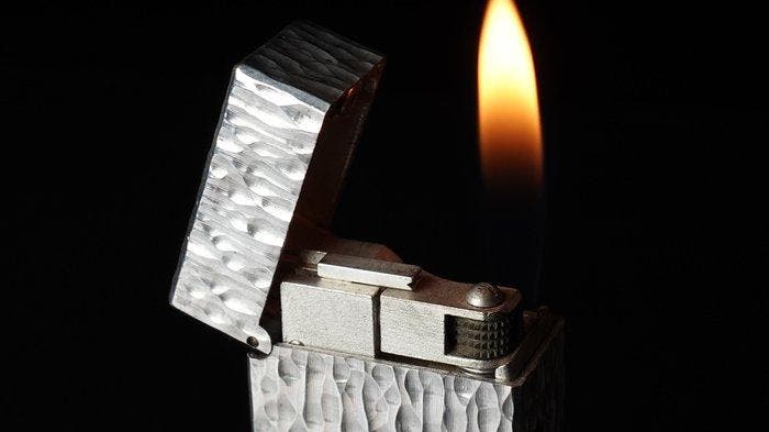 Dunill - Bark Pattern Rollagas Lighter - Zonder minimumprijs, Verzamelen, Rookartikelen, Aanstekers en Luciferdoosjes