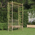 vidaXL Tuinbank met pergola 116 cm bamboe, Verzenden