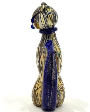 Vintage Anni 70 - sculptuur, Gatto - 10 cm - Murano-glas