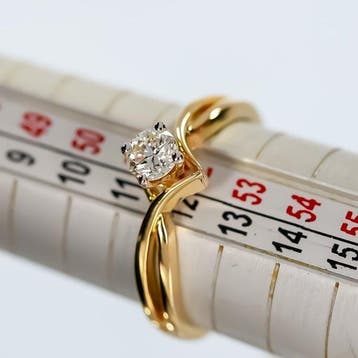 Ring - 18 karaat Geel goud - 0.32ct. tw. Diamant, Nieuw
