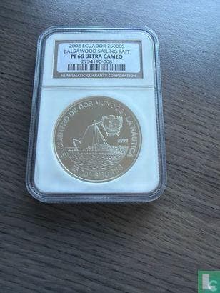 Ecuador 25000 sucre 2002 (PROOF) Balsa de Guayaquil, Timbres & Monnaies, Verzenden, Losse munt