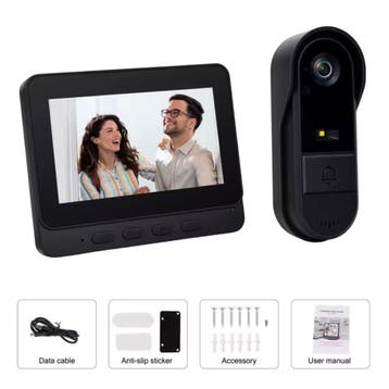 Draadloze Deurbel met Intercom Scherm - Camera WiFi Smart, Huis en Inrichting, Deurbellen, Verzenden, Nieuw