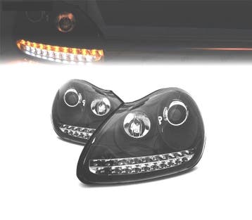 PHARES POUR PORSCHE CAYENNE 03-07 DAYLIGHT XENON FOND NOIR, Verzenden