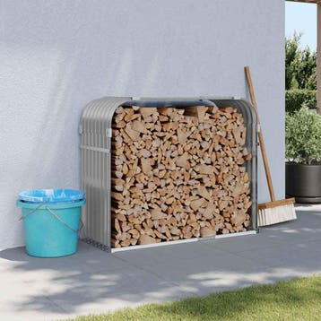 vidaXL Haardhoutopslag 120x45x100 cm gegalvaniseerd staal, Verzenden