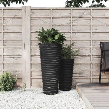 vidaXL Plantenbak met uitneembare bak geribbeld 18/45 L PP, Verzenden