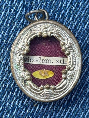 Reliekhouder - Messing, Glas, Textiel - 1850-1900 - Sint