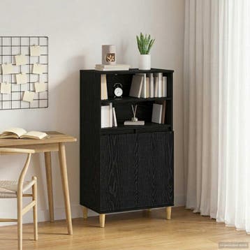 vidaXL Highboard Zwart eiken 60 x 36 x 110 cm Bewerkt hout, Verzenden