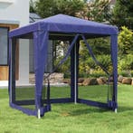 vidaXL Partytent met 4 mesh zijwanden 2x2 m HDPE blauw, Verzenden