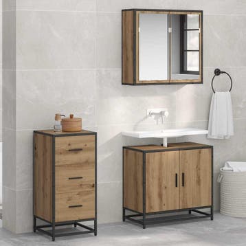 vidaXL Dressoir Artisan Eiken 35.5 x 35 x 76 cm, Verzenden, Nieuw