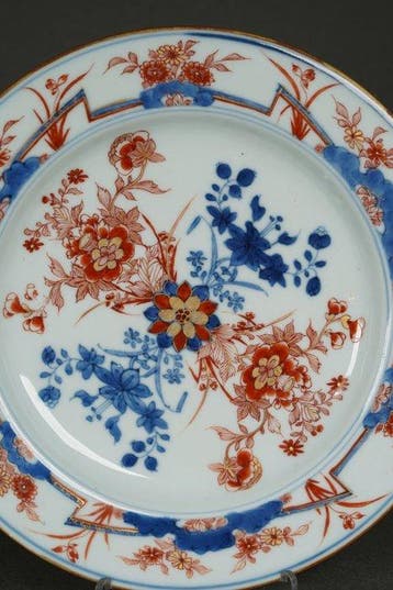 Kangxi (1662-1722) - Bord - Blossoming Lotus, Chrysanthemum