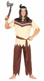 Indianen Kostuum Beige Heren, Verzenden, Nieuw