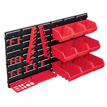 vidaXL 34-delige Opslagbakkenset met wandpanelen rood en, Doe-het-zelf en Bouw, Verzenden, Nieuw