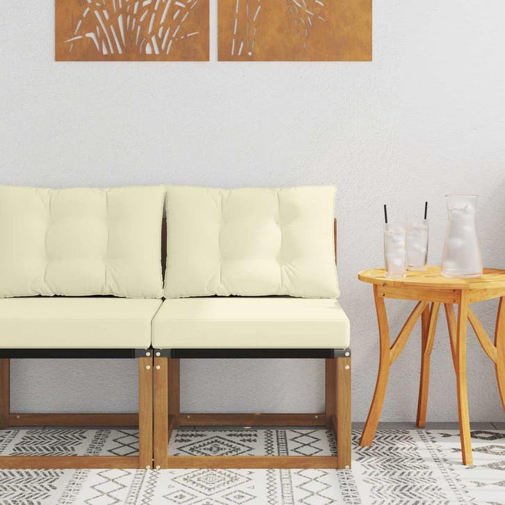 vidaXL Buiten Middelste sofa Massief acaciahout en, Jardin & Terrasse, Ensembles de jardin, Envoi