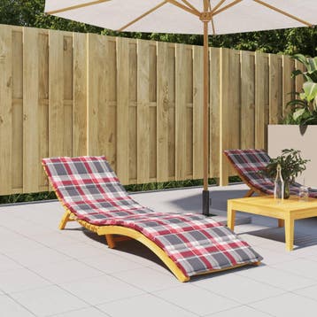 vidaXL Ligbedkussen 200x60x3 cm oxford stof ruitpatroon rood, Verzenden