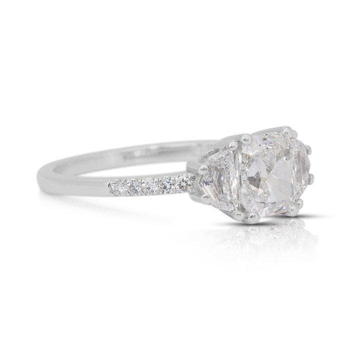 Zonder minimumprijs - Ring - 18 karaat Witgoud - 1.36ct. tw., Bijoux, Sacs & Beauté, Bagues