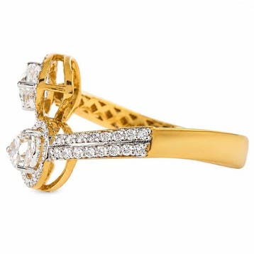 Statement ring - 14 karaat Geel goud - 1.24ct. tw. Diamant