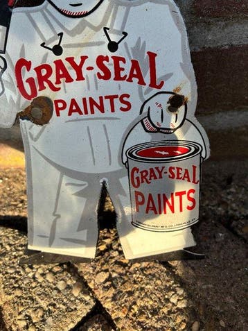 Gray-Seal Paints – Vintage contour reclamebord schilder -