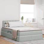 vidaXL Opbergbed met matras met opslag Lichtgrijs 120 x 190, Verzenden