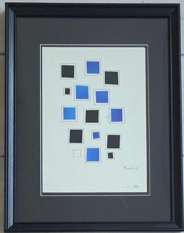 Siep Van Den Berg (1913-1998) - collage in blauw