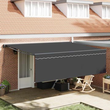 vidaXL Uitschuifbare luifel Antraciet 450 × 350 cm, Verzenden, Nieuw