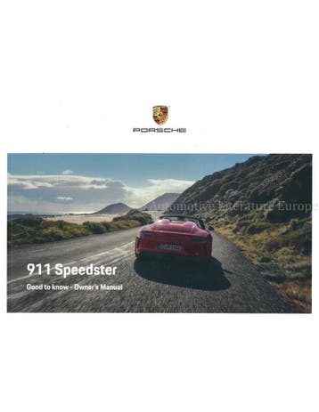 2019 PORSCHE 911 SPEEDSTER INSTRUCTIEBOEKJE ENGELS (USA), Auto diversen, Handleidingen en Instructieboekjes, Ophalen of Verzenden