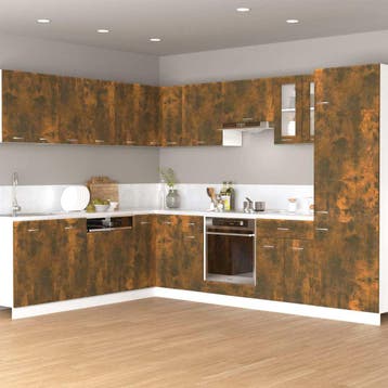 vidaXL Bovenkast Lyon 60x31x40 cm bewerkt hout gerookt, Huis en Inrichting, Verzenden, Nieuw