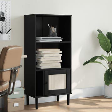 vidaXL Boekenkast SENJA rattan-look 60x35x130 cm grenenhout, Verzenden, Nieuw