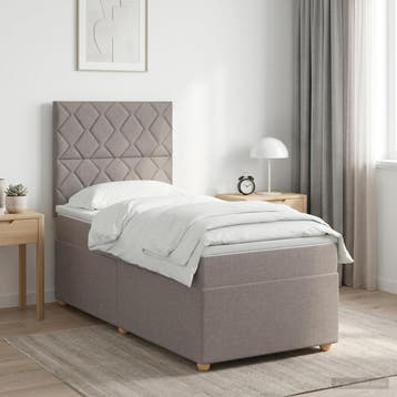 vidaXL Boxspringbed met matras met hoofdeinde Taupe 80 x 200, Verzenden, Nieuw